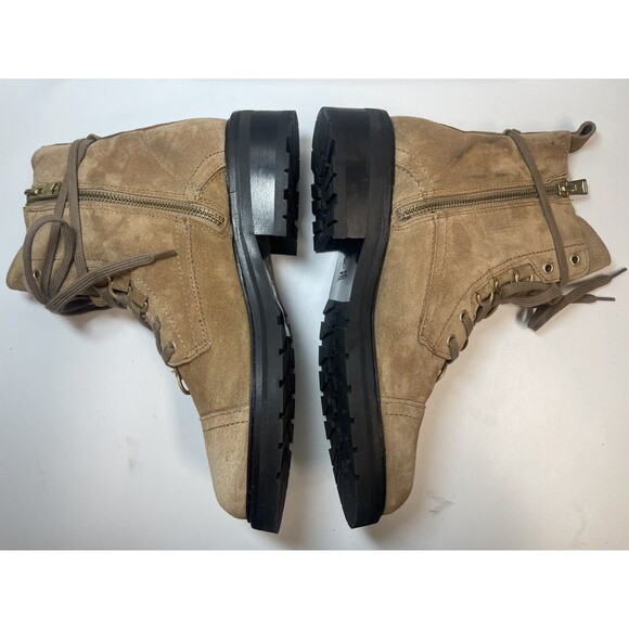 AllSaints Lira Hiker Lace up Combat Suede Boots In Tan Sz 38 New - Picture 3 of 8